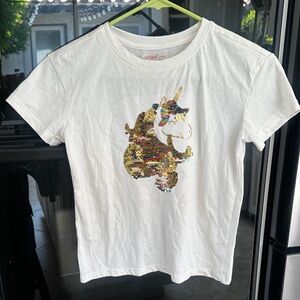 Sequin Unicorn Kids T-Shirt - White